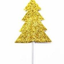 Picture of CHRISTMAS TREE GLITTER CUPCAKE TOPPERS6.5 CM (2.6)